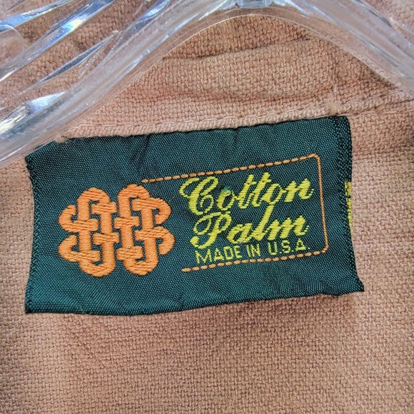 Vintage Cotton Palm Beige Cotton Tie Dye Button Down Collared Rare Casual Shirt - Picture 12 of 15